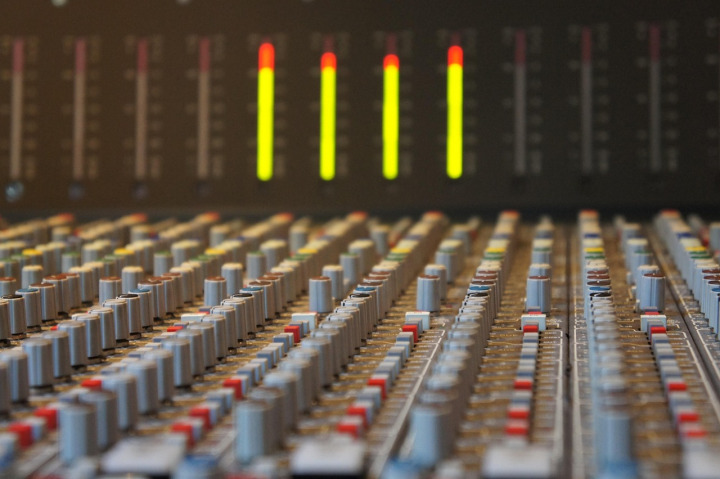 sound engineer mixing console